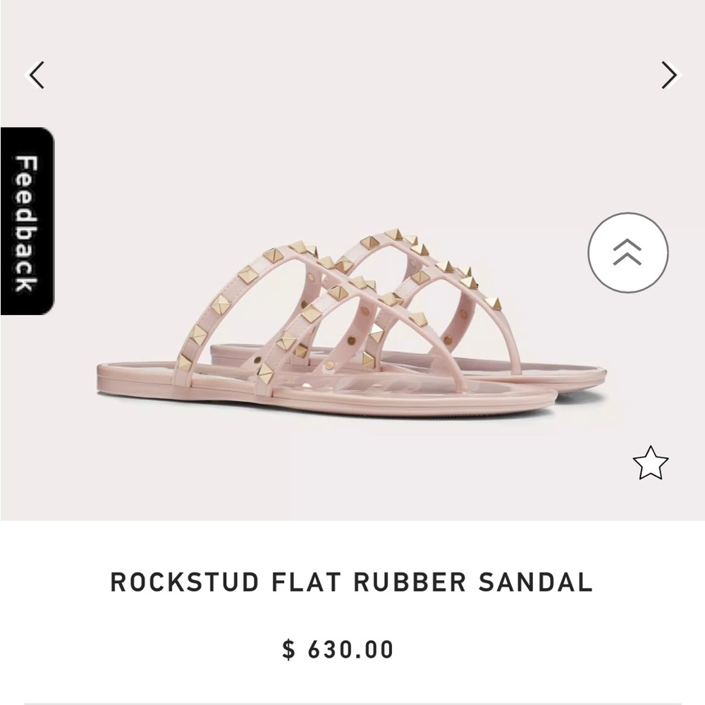 Valentino Rockstud Flat Rubber Sandal